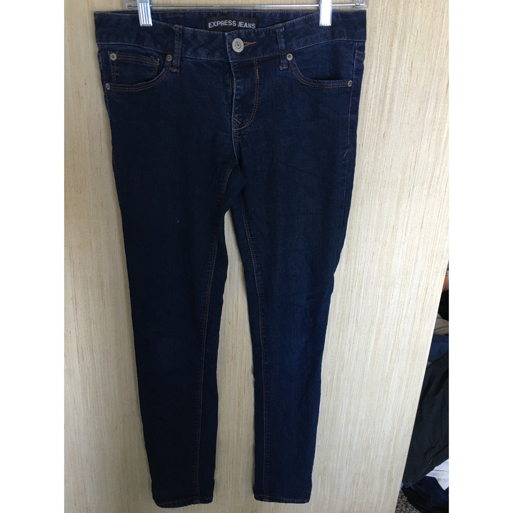 Express Jeans Stella Low Rise Legging Skinny Denim Dark Wash Womens